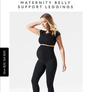 Blanqi Maternity Leggings Black Over the bump